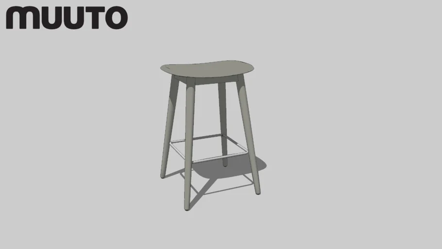 Muuto Bar Stool | FIBER Wood wo back H65