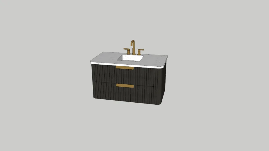 Liljan 36'' Wall-Mounted Single Bathroom Vanity with Engineered Stone Top