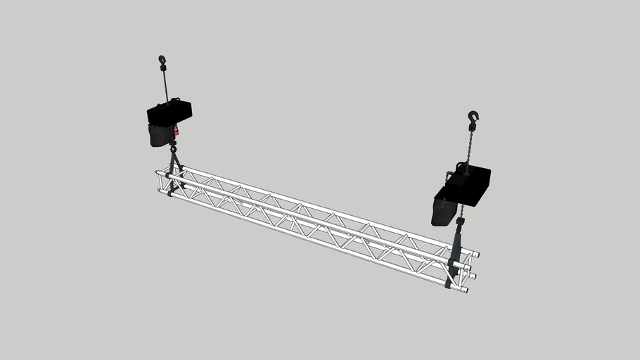 1 Ton Motorised Chain Hoists Rigging with Slings, Strapping, Bow Shackles & 300mm X0 Box Truss