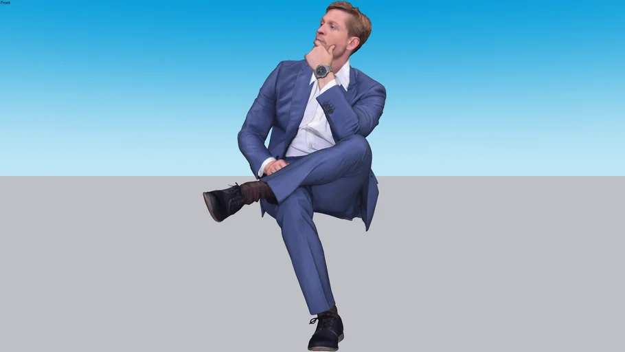 Blond Man Bussines Sitting Idle