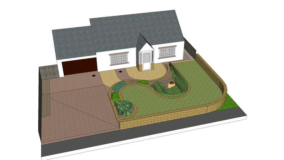 Front garden on a slight slope