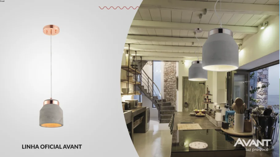 Pendente Avant Stove Cimento 13cm Cobre E27 Bivolt