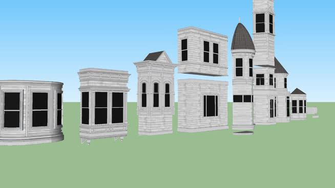 Victorian Turret and bay window set