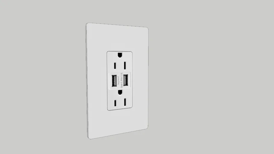 Outlet & USB-Duplex w/Radiant Screwless Wall Plate-White by LeGrand