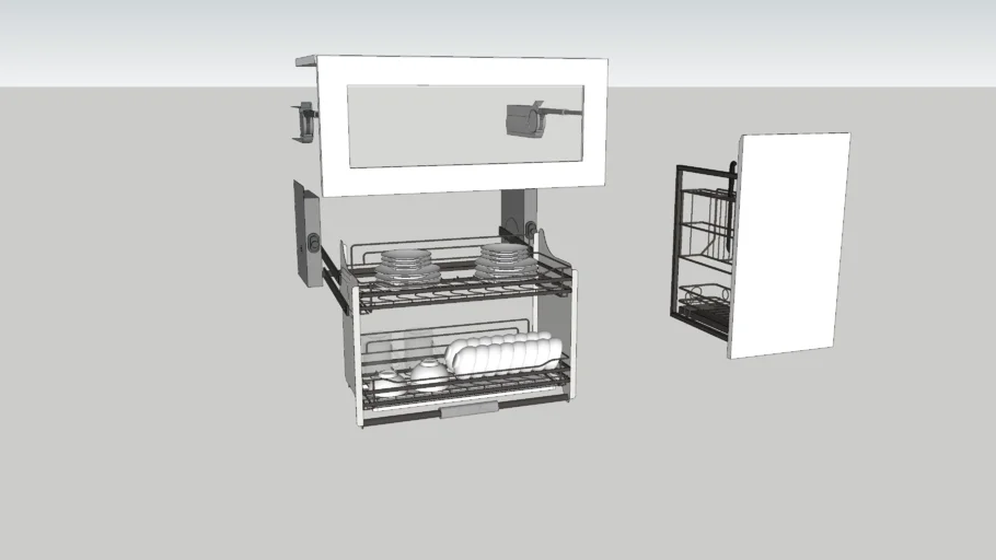 Gía bát nâng hạ - khay dao kéo inox