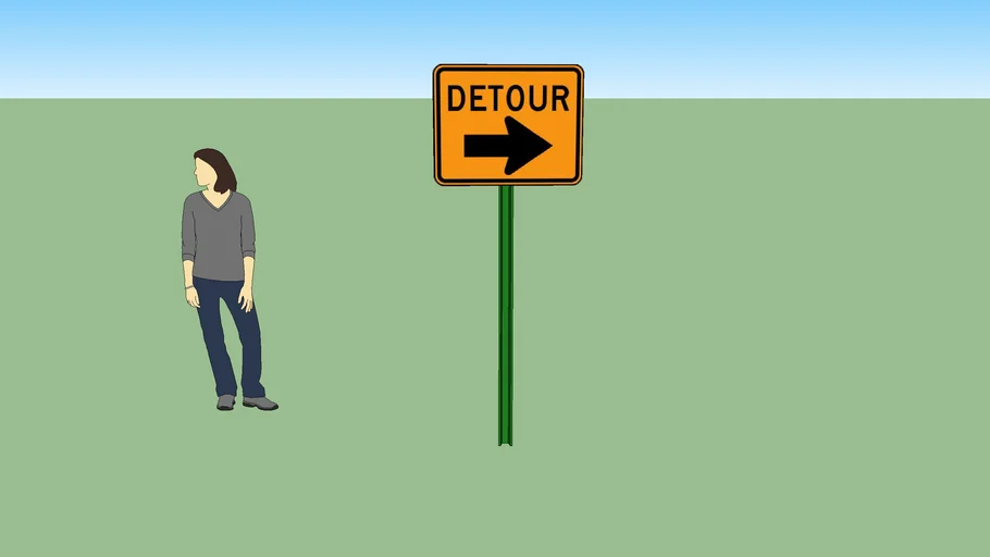 Detour Sign Right