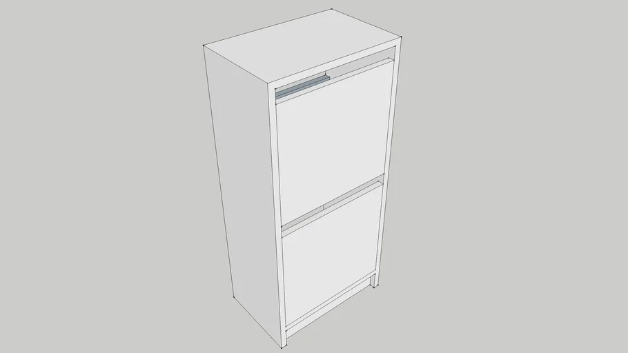 IKEA BISSA Shoe Cabinet With 2 Compartments