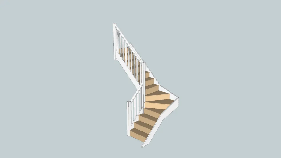 StairBox.com 3 winder staircase, with handrail