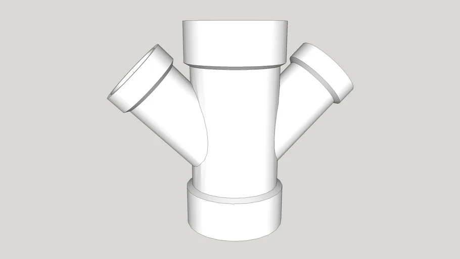 3in PVC Double Wye Reducer 3x3x2x2in