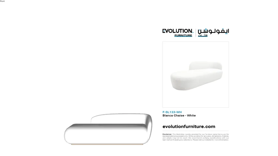 Blanca Chaise - White F-SL133-WH