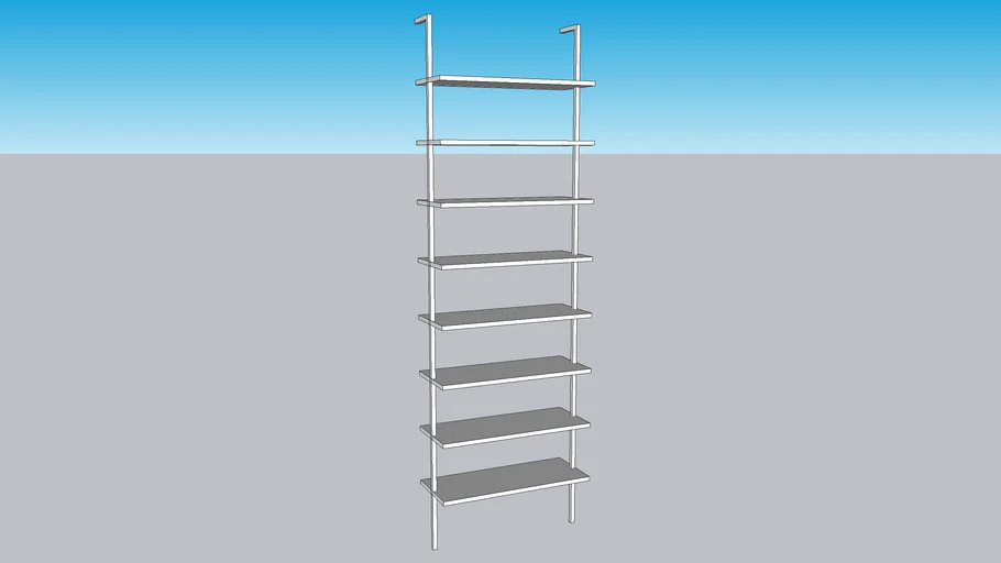 CB2 Modern Stairway White 96-inch Wall Mounted Bookcase