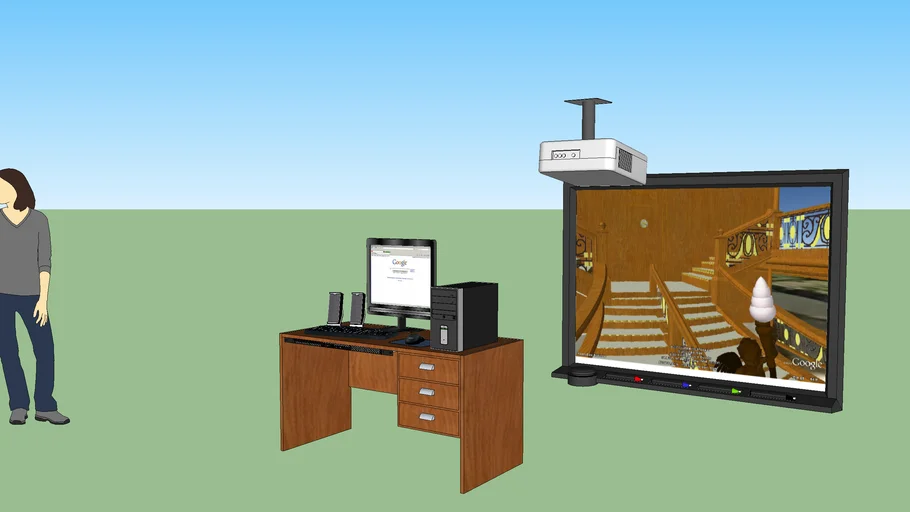 smart board and computer | 3D Warehouse
