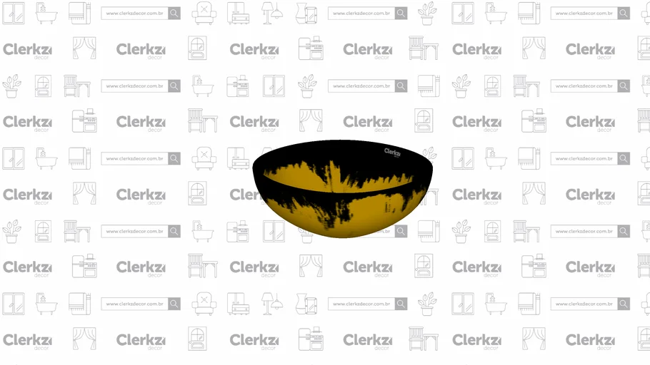 Cuba de Cerâmica Preta com Detalhe Bronze | CKZ-C130755