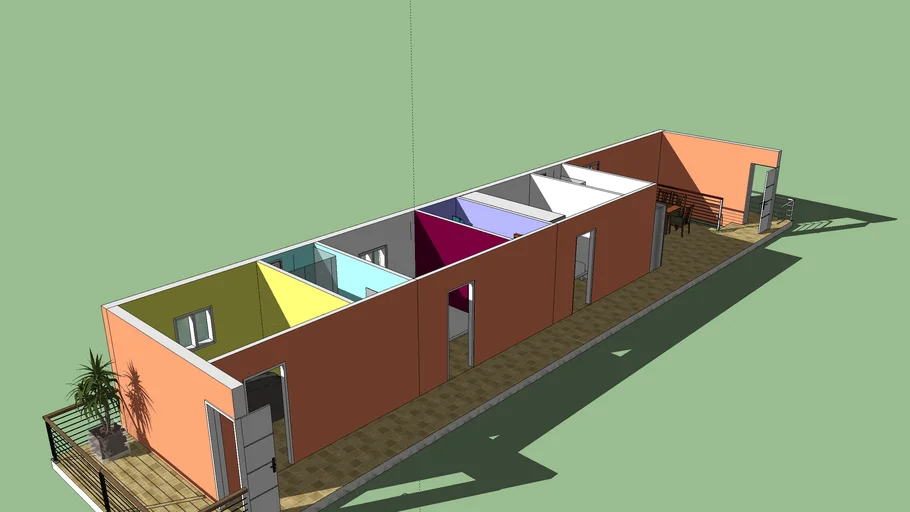 Casa con doble balcon