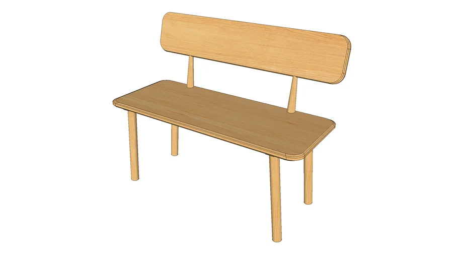 Solid wood bench