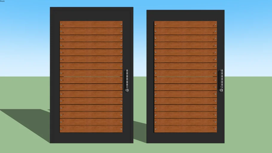 puerta de herrería y madera