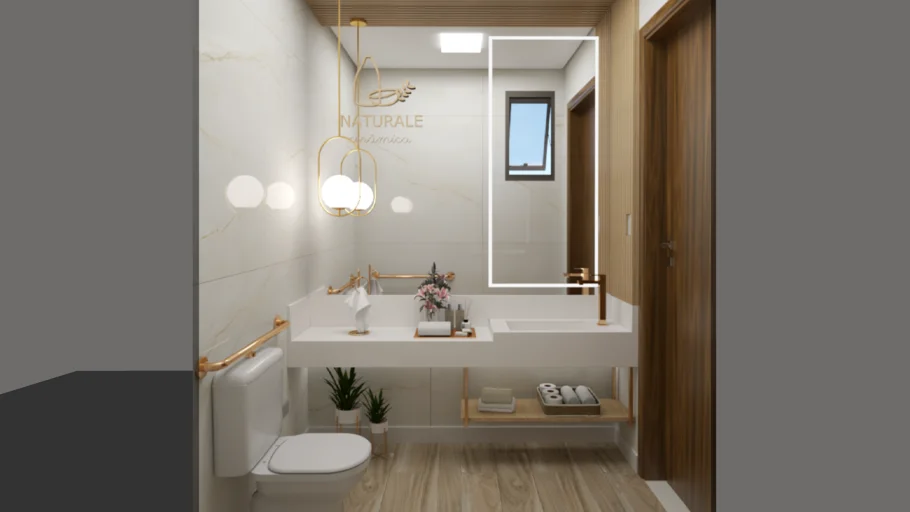 Lavabo PNE completo configurado V-Ray