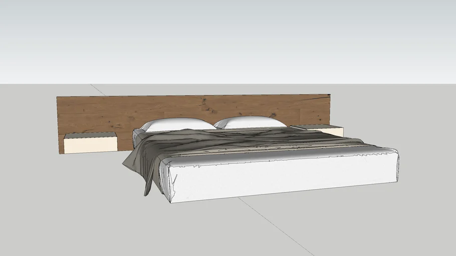 Letto Lago Fluttua 160x200x88h (testata 303) Lenzuola modello 2
