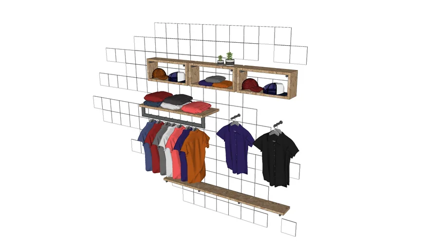 Wall clothing display