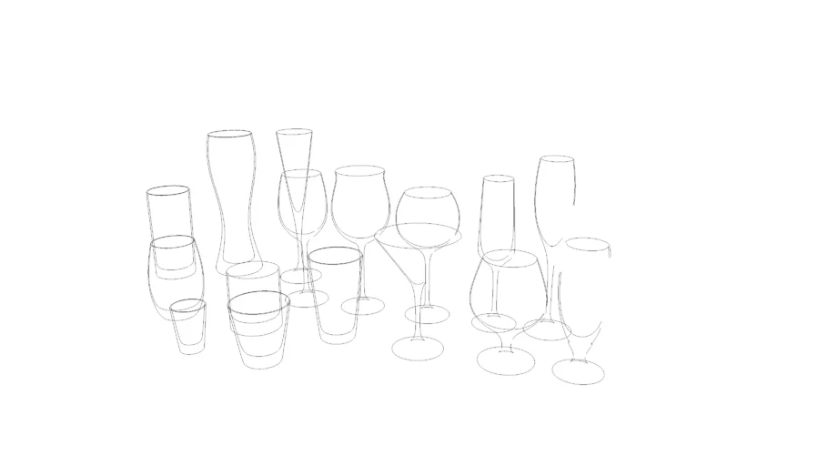 Drinking glasses set Vray ready