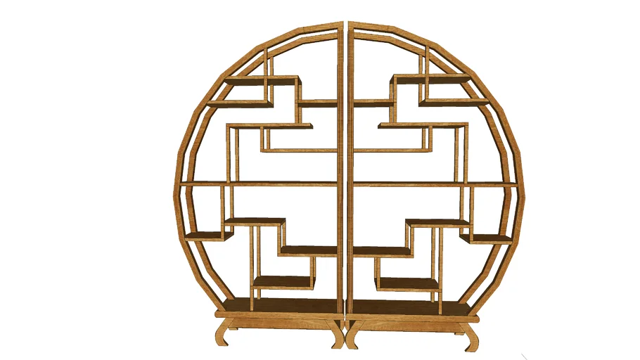 Shimu Chinese Circular Display Shelf, Warm Elm