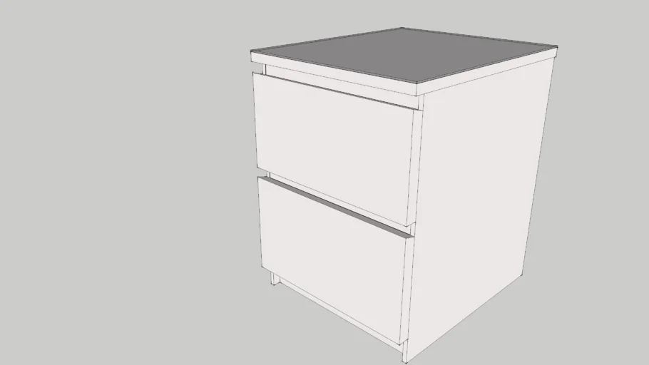 Ikea MALM Chest of 2 drawers (WHITE)