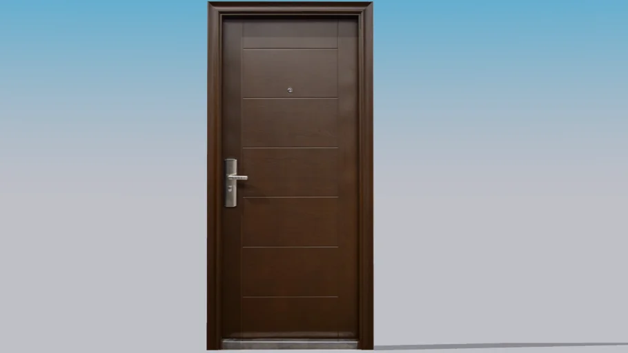#Door pivoting Porta pivotante de madeira maciça escura