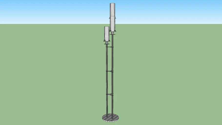 Tiered 3 lamp torchiere