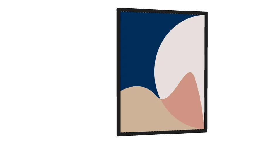 Quadro decorativo geométrico ondas fluidas
