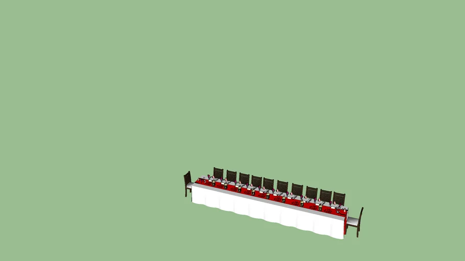 long wedding table 12p