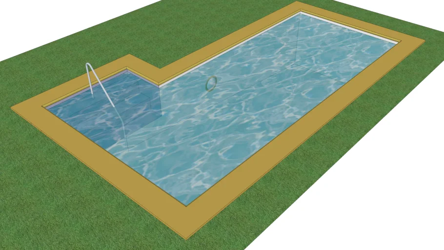 Piscina con pasamanos