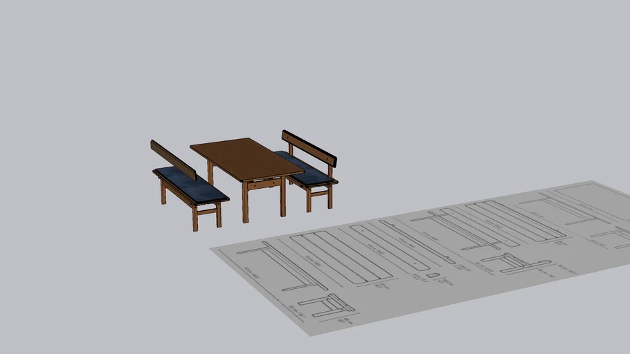 Carl Hansen Asserbo bench w/ backrest