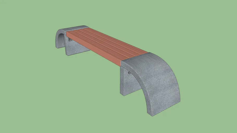 Скамейка с бетонными боковинами С35 / Concrete Bench C35