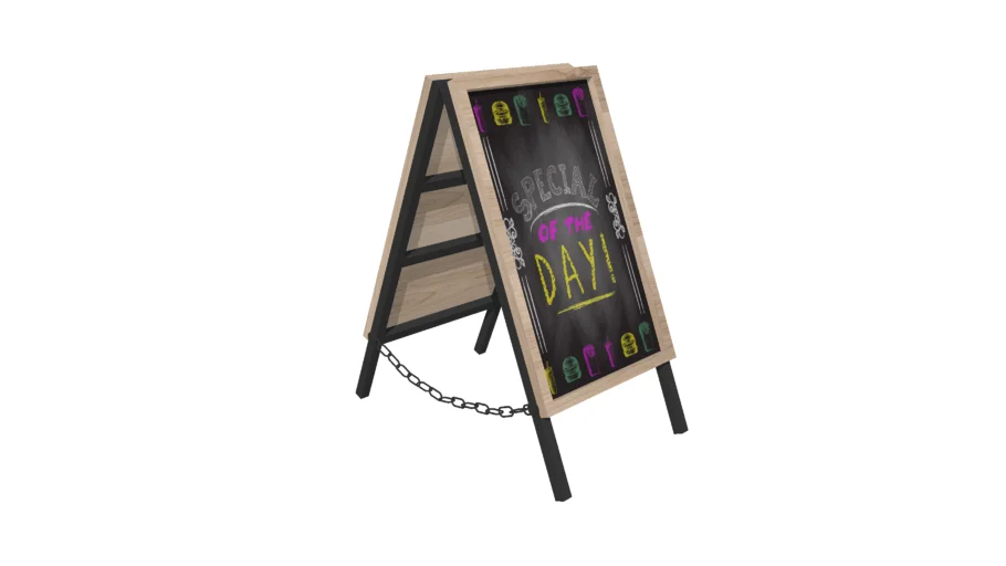 Chalkboard advertising easel sign
