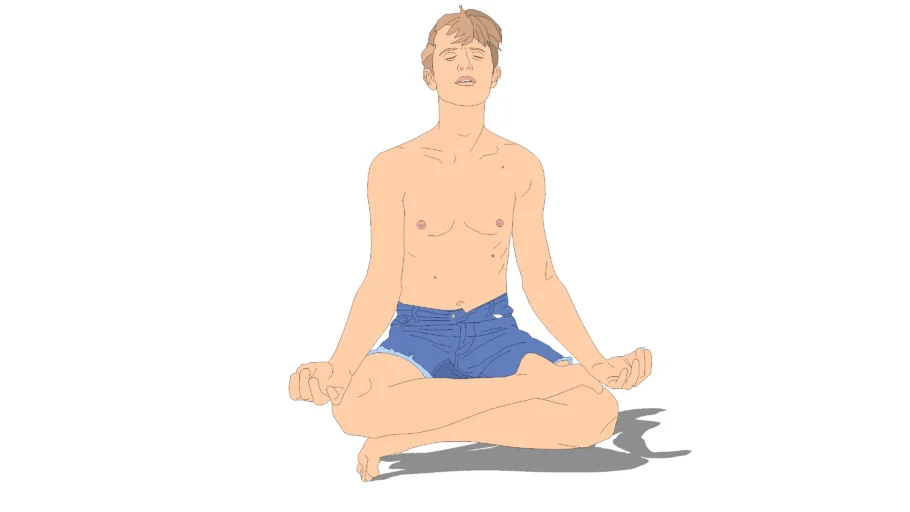 Meditating man