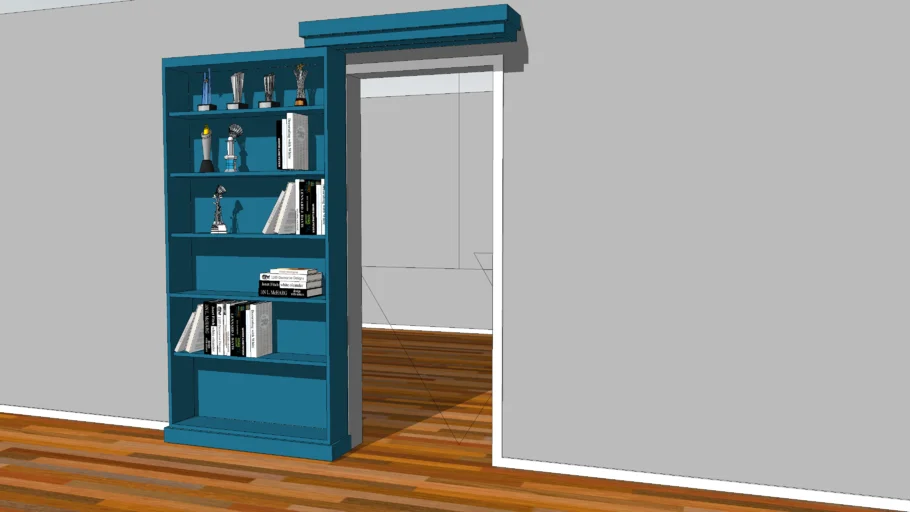 7. Sliding Secret Shelf Door Invisible Hardware Model 1