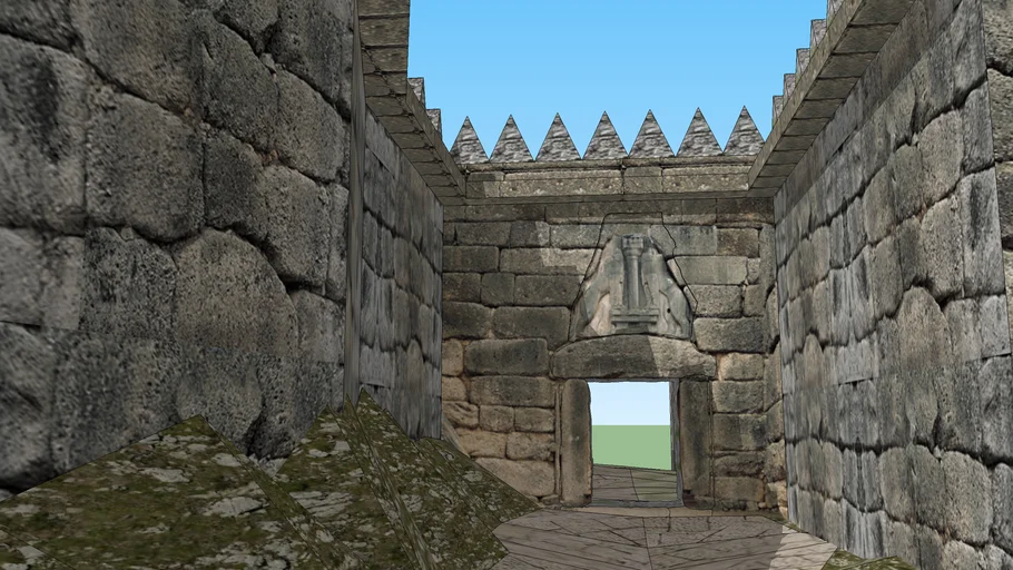 Porta dei Leoni, Micene, ricostruzione, 3d