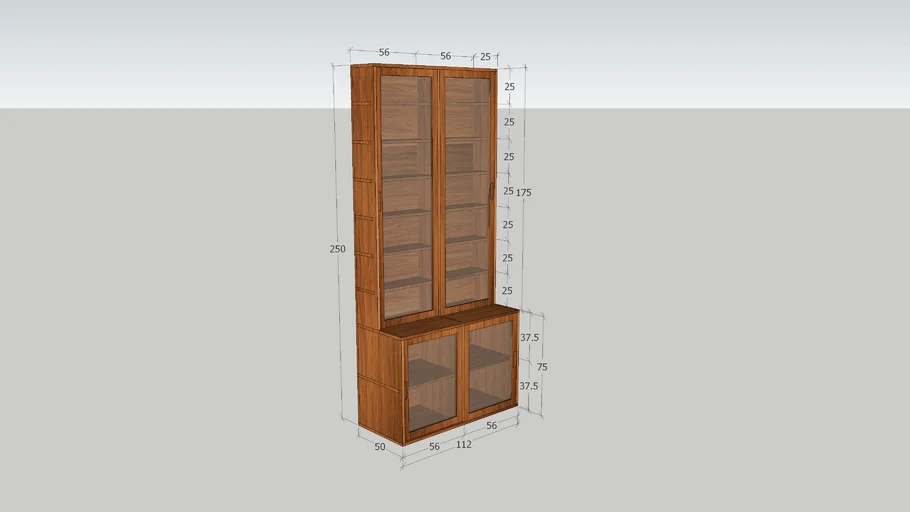 Lemari Kayu Pintu Kaca (2 Pintu)
