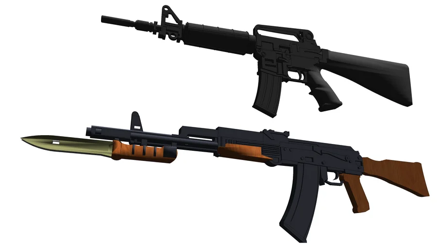 M16 and AK47 Assault Rifles | 3D Warehouse