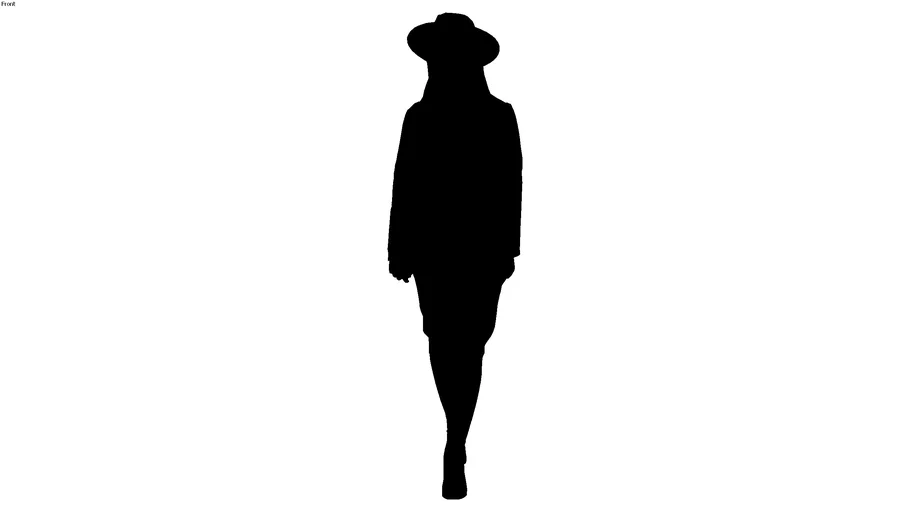 2d silhouette front woman walking