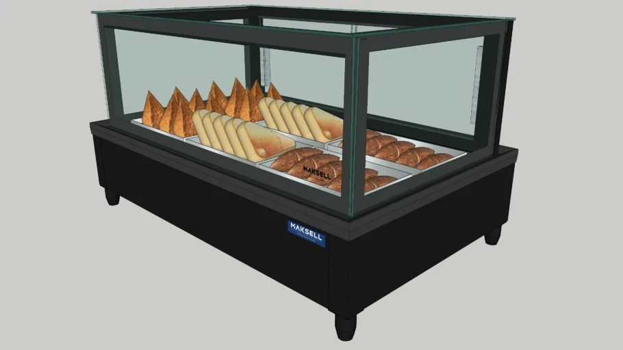 BALCÃO VITRINE SOBREPOR ESTUFA CRISTAL 800 SALGADOS PADARIA - BASE E SEM PRATELEIRAS