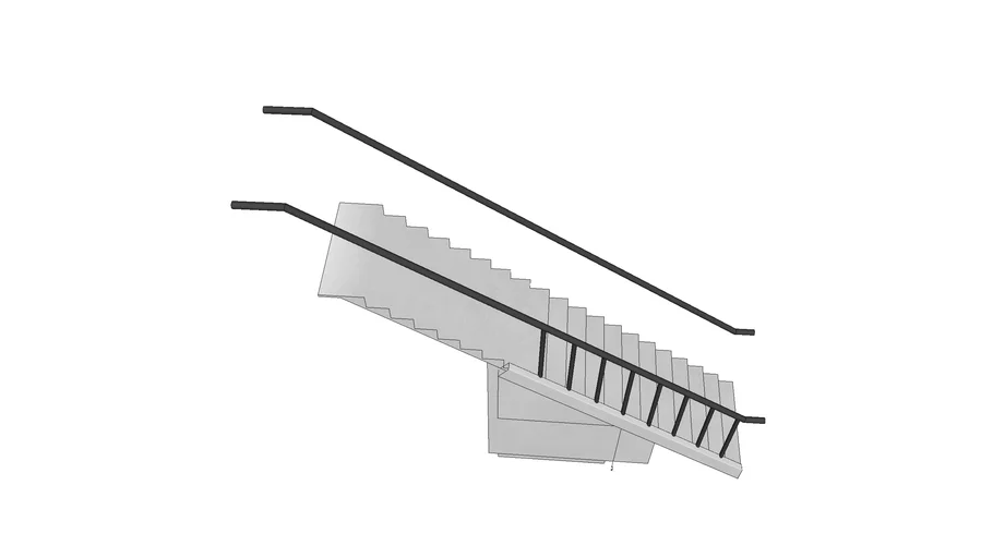 Escalier droit + rambarde