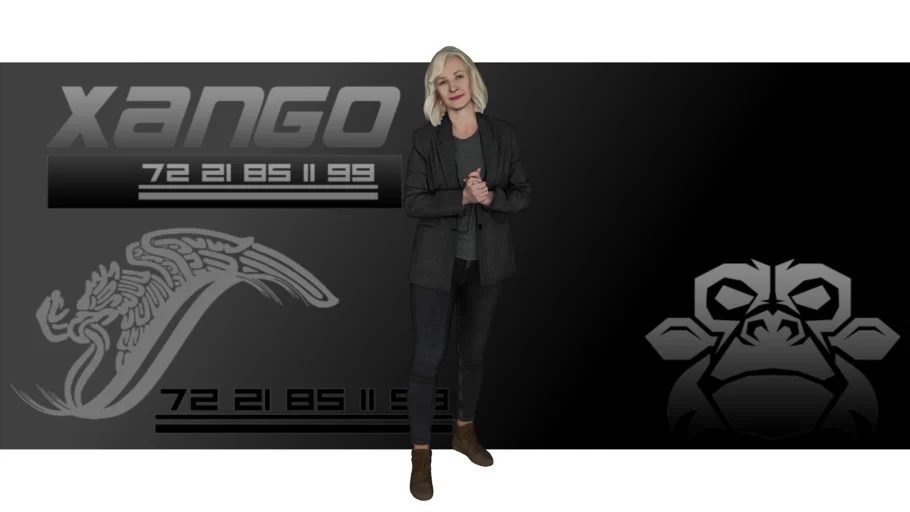 Persona mujer madura con saco, negro - xango3d