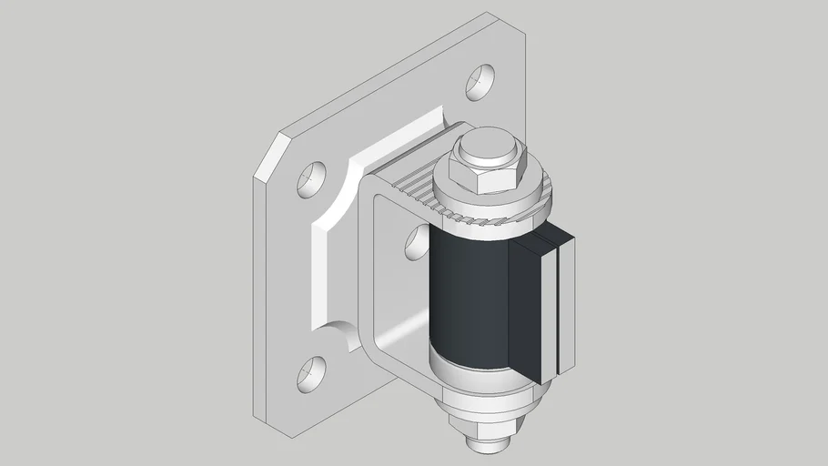 Gate hinge with wing, bearing and plate