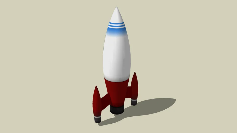 Rocket ship 50s toy style