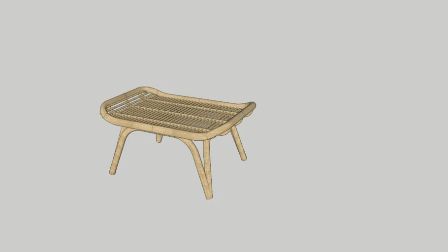 cane - rattan footstool