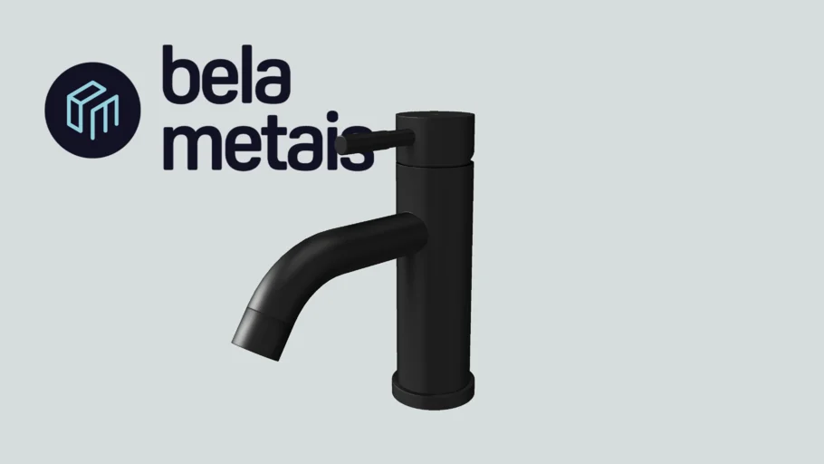 Torneira Monocomando Baixa para Banheiro Inox Una Preta Fosca (TB134)