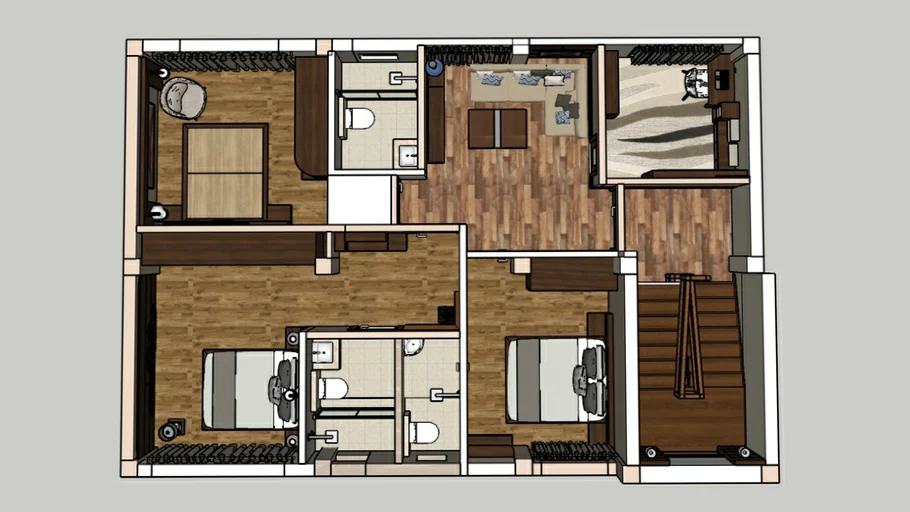 Bedroom, Study Room, Family room, Toilet, floor plan