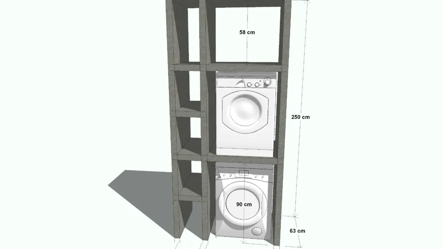 Structure planes gray veined Washing machine and dryer