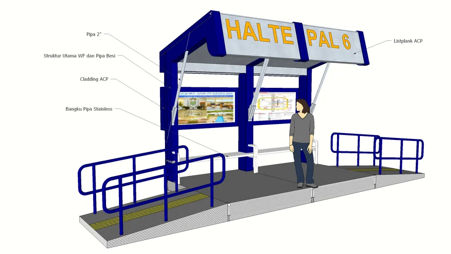 Halte Bus Low Deck